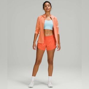 Lululemon Tracker Shorts 4" Size 6 in Warm Coral Orange UNLINED Bright